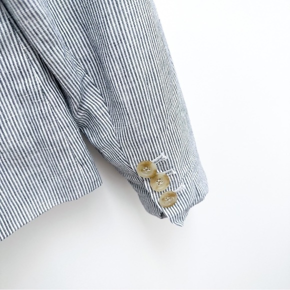 Talbots Linen Blend Striped Blazer - Picture 6 of 8